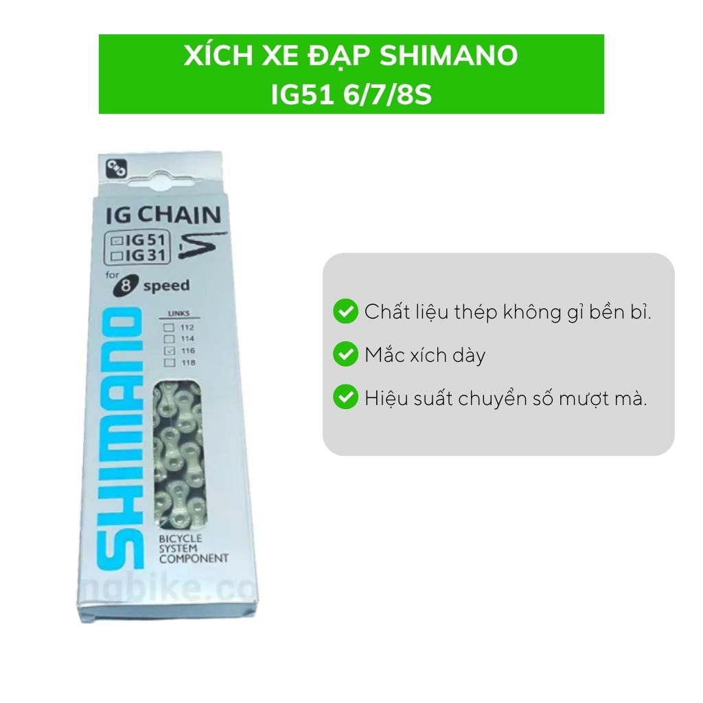 Xích xe đạp SHIMANO IG51 6/7/8S