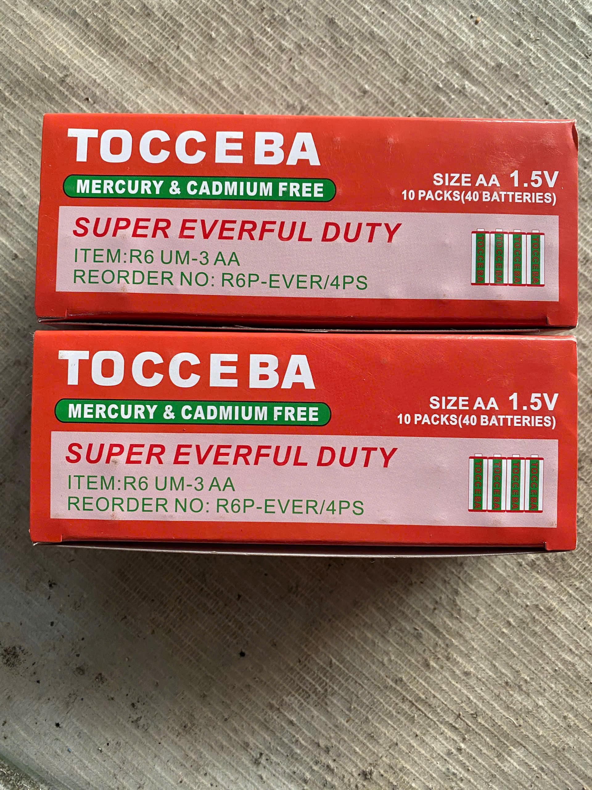 hộp 40 viên pin Tocceba AA ( pin đồng hồ)