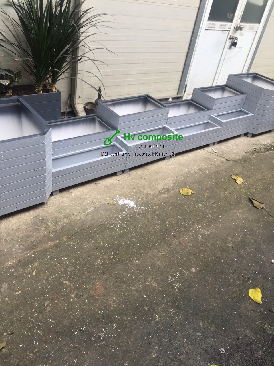 Chậu composite mẫu sole cao thấp [ có tặng kèm chân đế ]