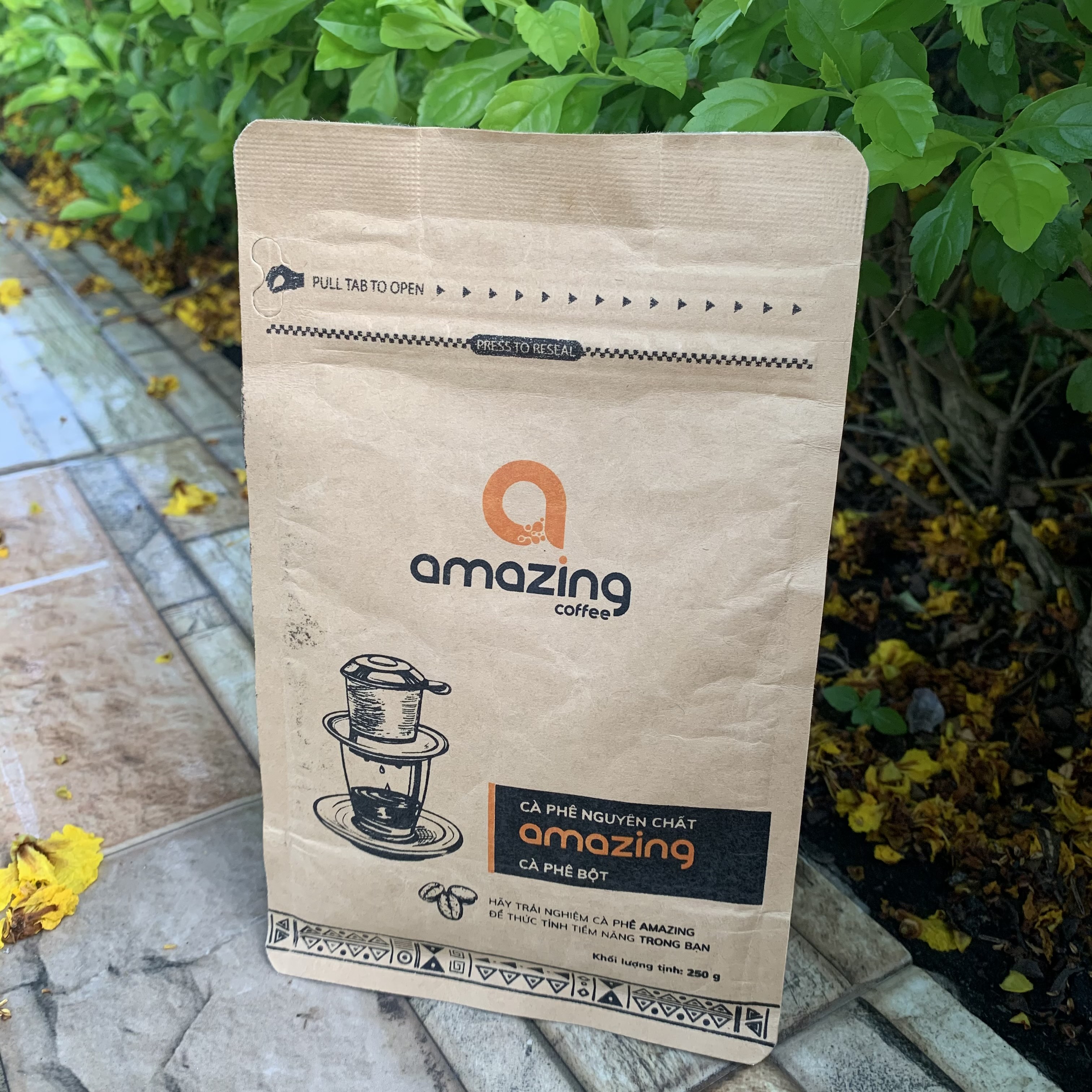 Cà phê bột Amazing Coffee Shop - Cà phê Robusta rang xay gói 250gr