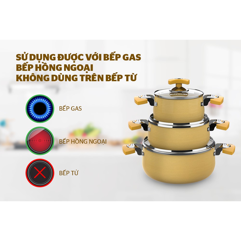 Bộ nồi Anod SUNHOUSE SHG2703GA