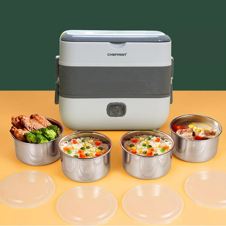Hộp cơm văn phòng cắm điện 2 tầng bucook. hộp cơm nấu và hâm nóng thức ăn