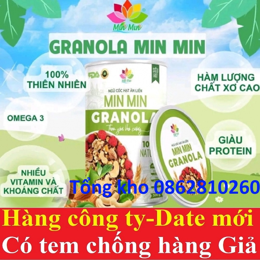 ngũ cốc hạt ăn liền min min minmin granola [hộp 500gram]