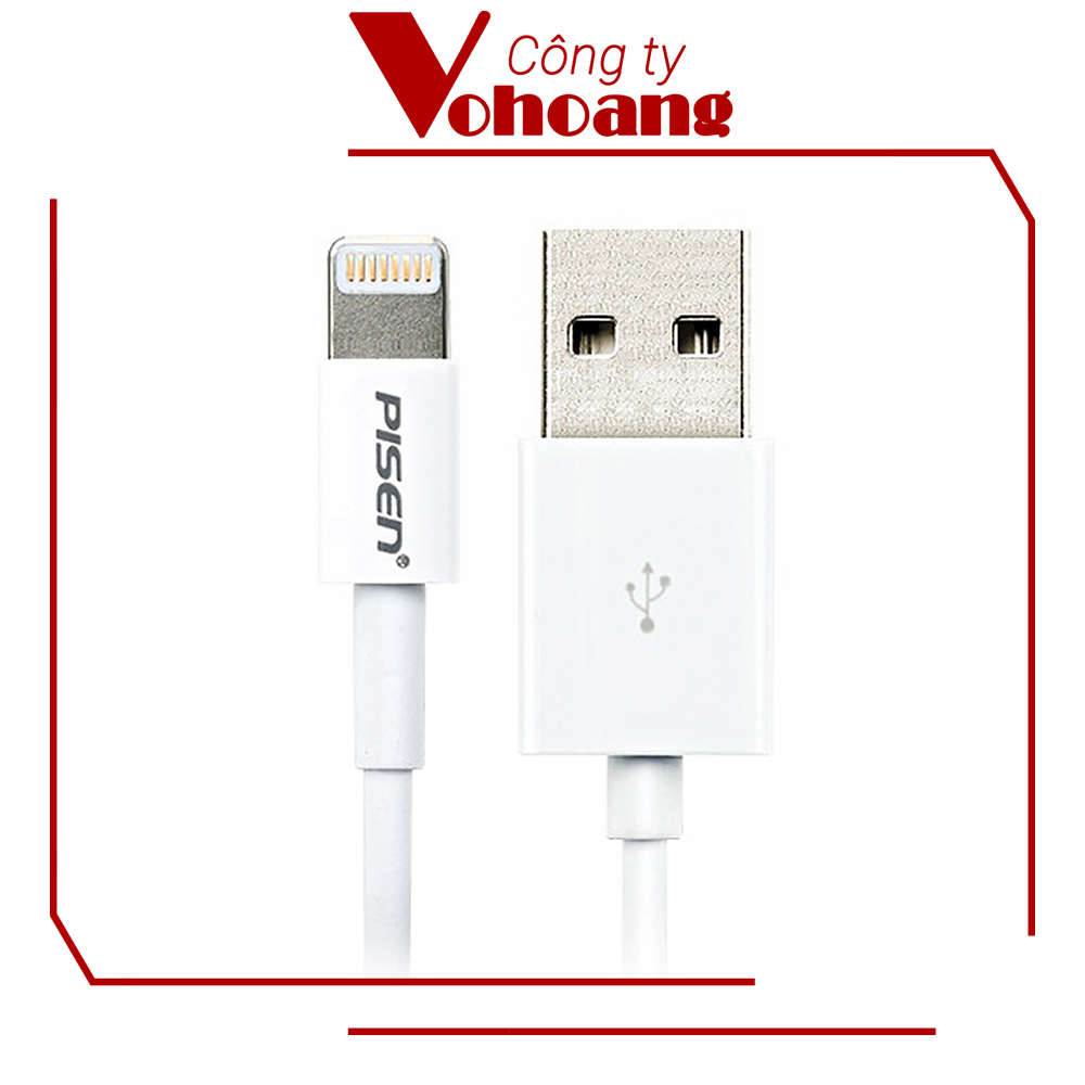 Cáp sạc Pisen Lightning (Trắng) tương thích IP5 IP6 IP7 IP8 IPX