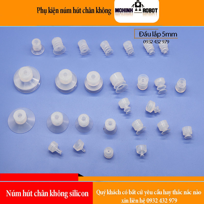 Cốc hút chân không SMC 2 lớp đầu lắp 5mm silicon