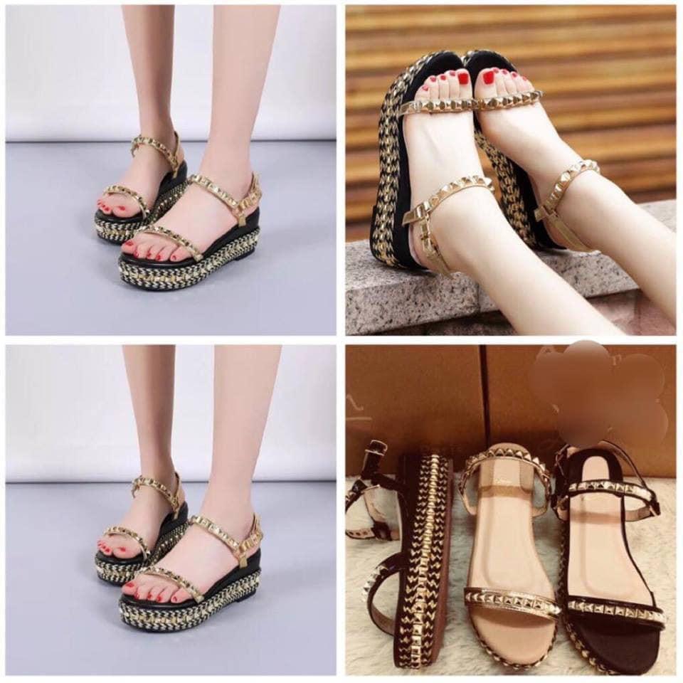 Sandal loubotin đế xuồng