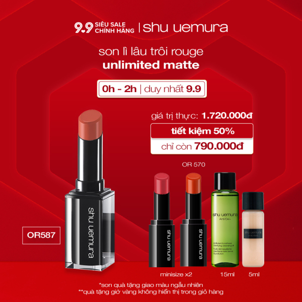 son lì lâu trôi shu uemura rouge unlimited matte lipstick 3g