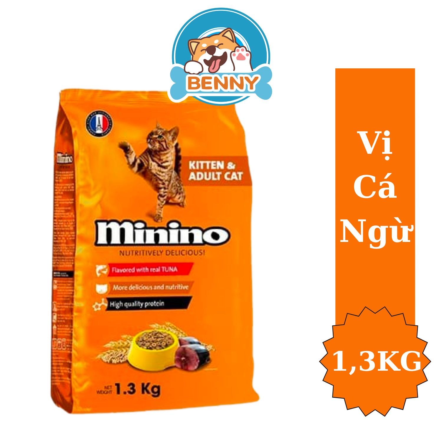 Hạt Cho Mèo Mọi Lứa Tuổi - Minino Vị cá ngừ 1.3Kg
