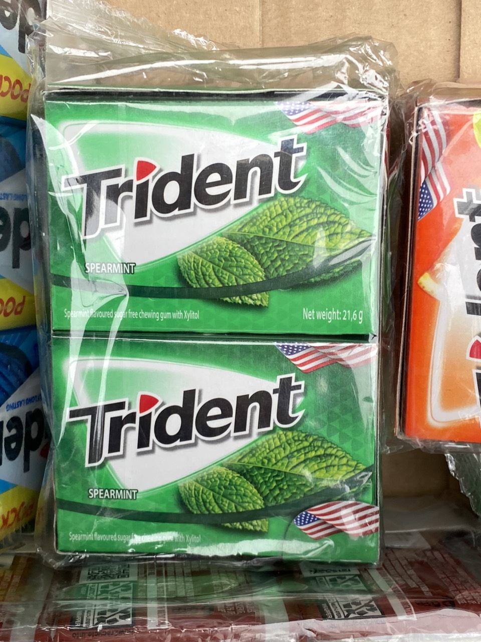 Kẹo cao su không đường TRIDENT (vị dưa hấu,cam nhiệt đới,bạc hà)