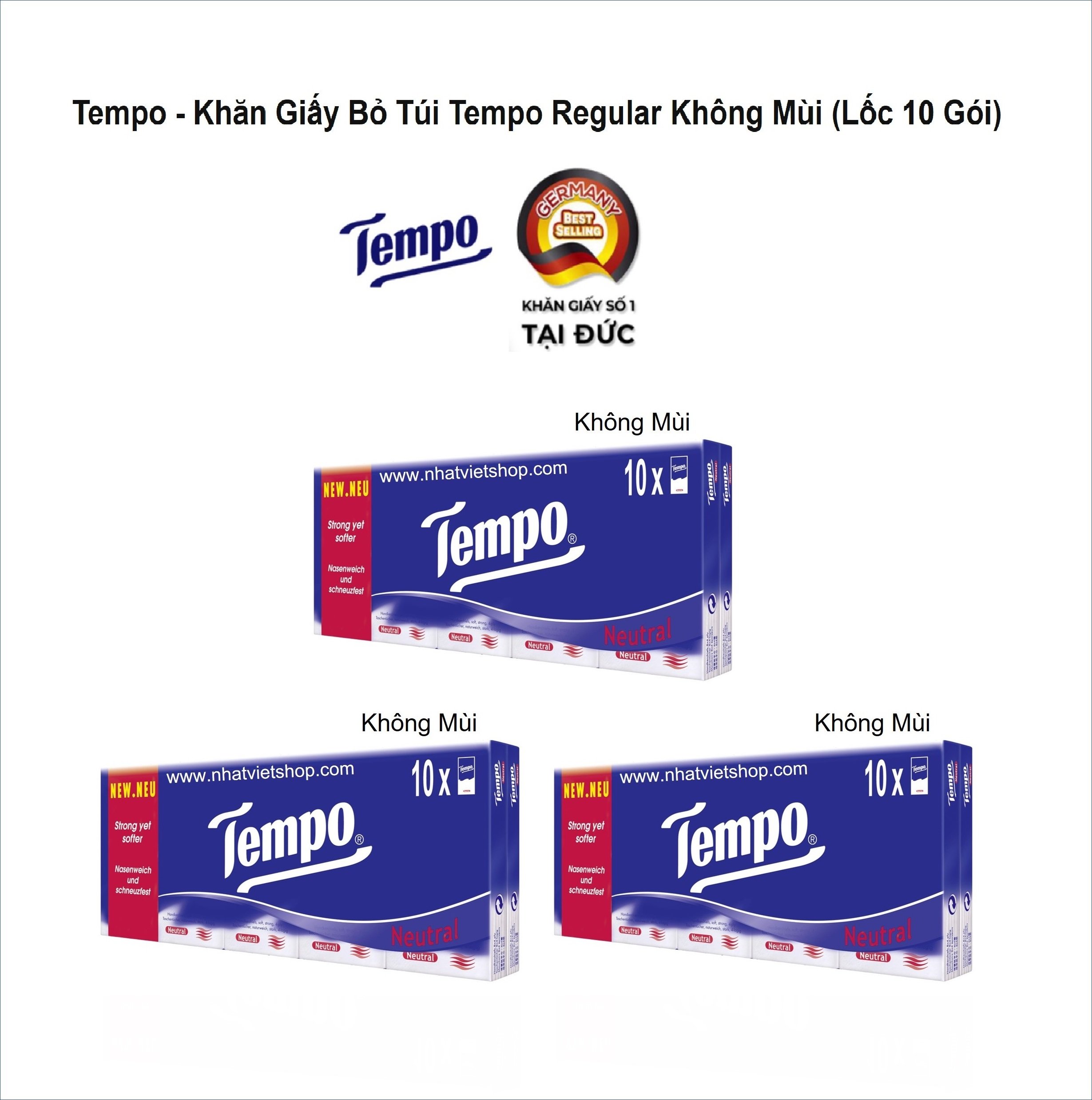 Combo 3 lốc khăn giấy bỏ túi tempo regular cao cấp