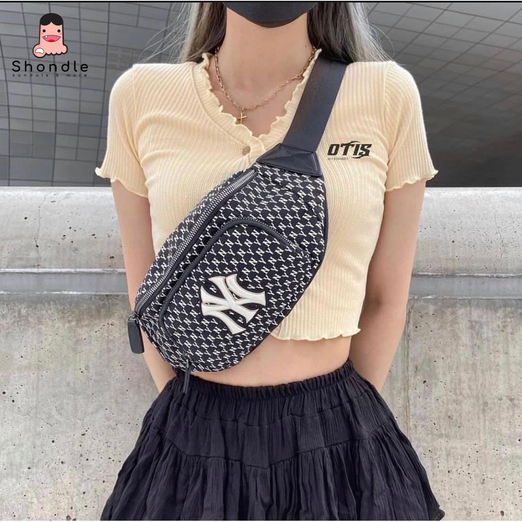 [Nhập Lazsohot2 - Giảm 40k/199k]Túi Mlb - Túi Đeo Chéo Mlb Logo Thêu