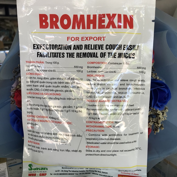 Long đờm Bromhexine Sakan gói 100g