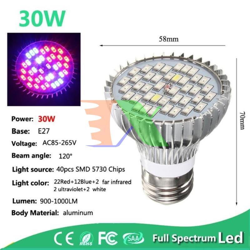 Led grow lights (30W, E27)