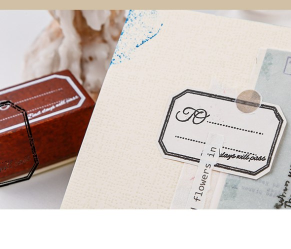 Con dấu gỗ khung viền vintage chất lượng Be Tiny Stationery