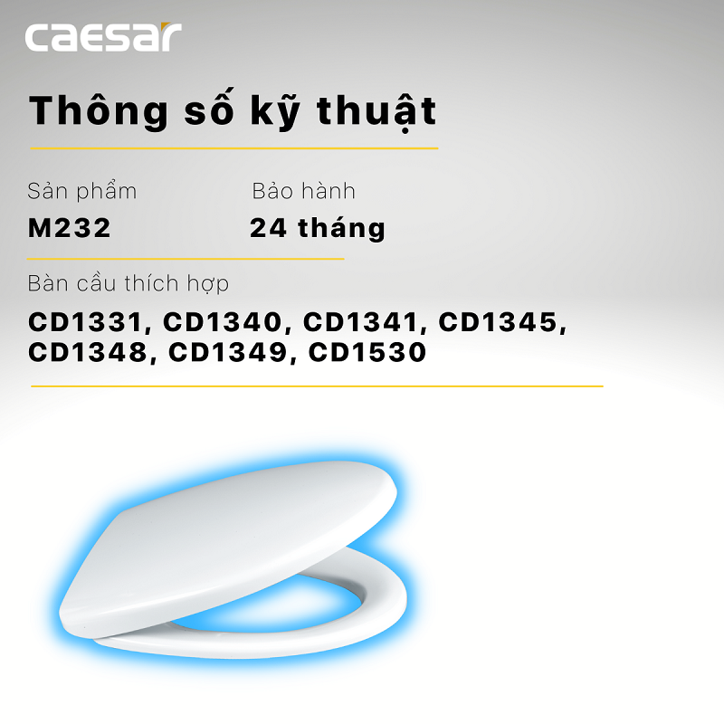 Nắp Êm Bồn Cầu CAESAR M232