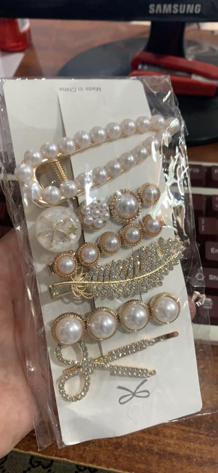 Set 6 kẹp tóc đính đá Hàn Quốc cao cấp