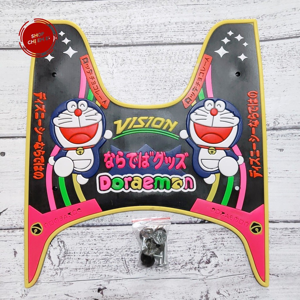 Thảm lót chân, để chân xe Vision đời 2014-2021 hình Doraemon