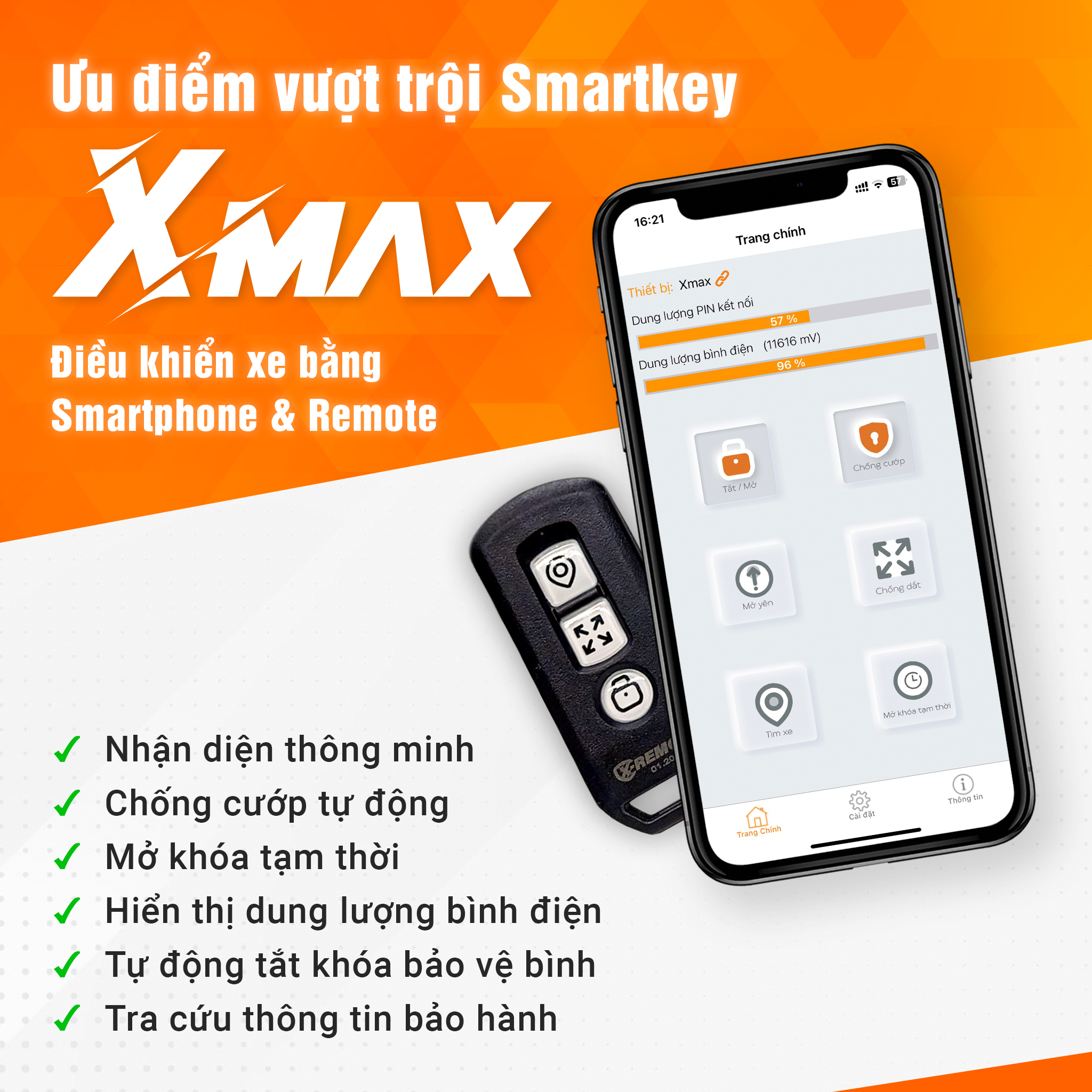Smartkey Xmax 5.0 Ver.2 dành cho Satria, Raider, Sonic