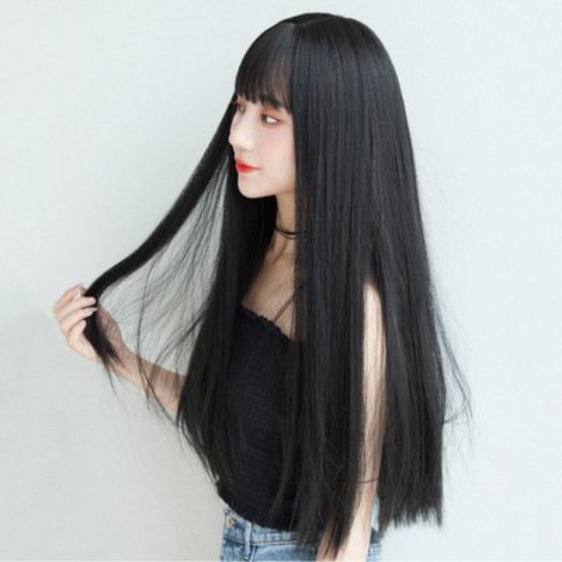 Tóc giả nguyên đầu thẳng nữ đẹp😍❤️freeship😃😃 cả đầu thẳng dài, mã z7007