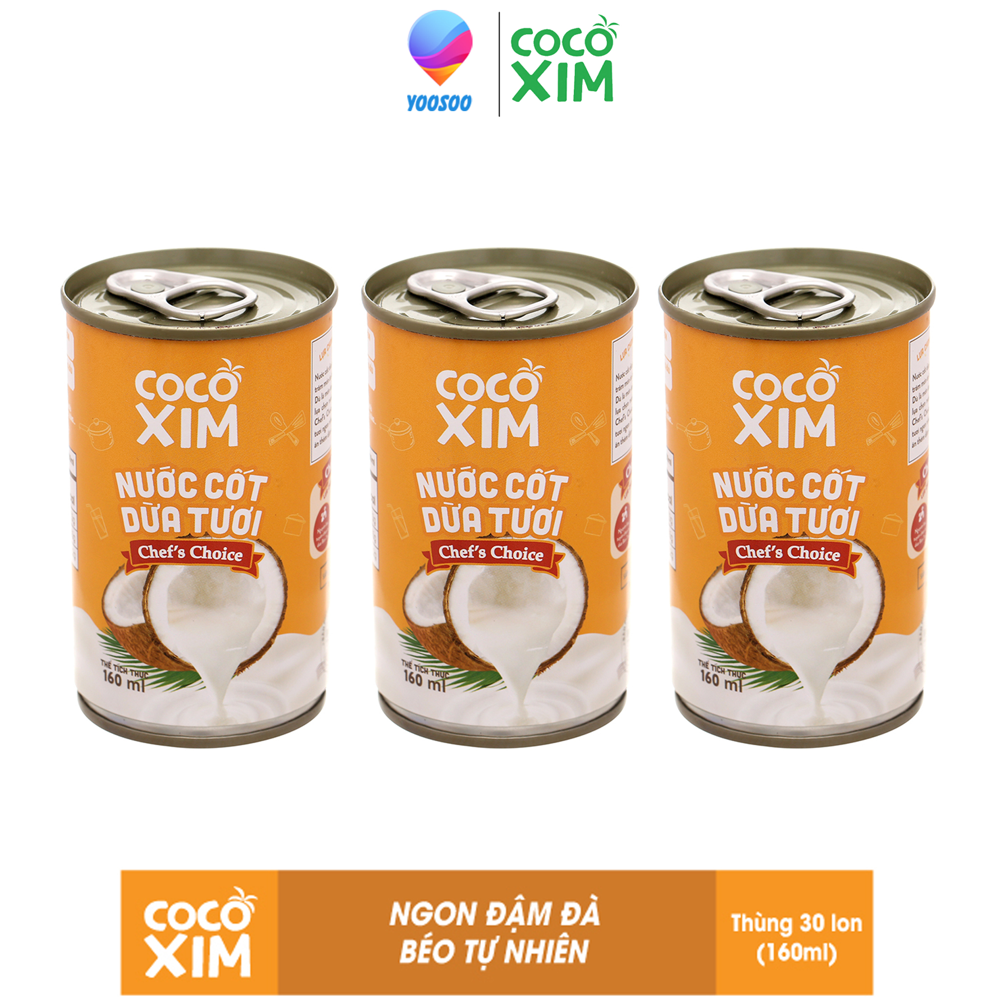 Combo 03 Lon Nước Cốt Dừa 160ml