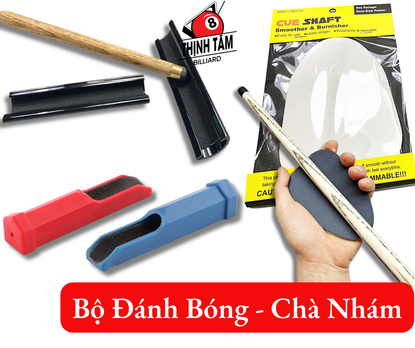 [THỊNH TÂM] Chà Nhám Đầu Cơ Bida Bi-A, Sửa Đầu Cơ Bida [ CHÀ NHÁM ]