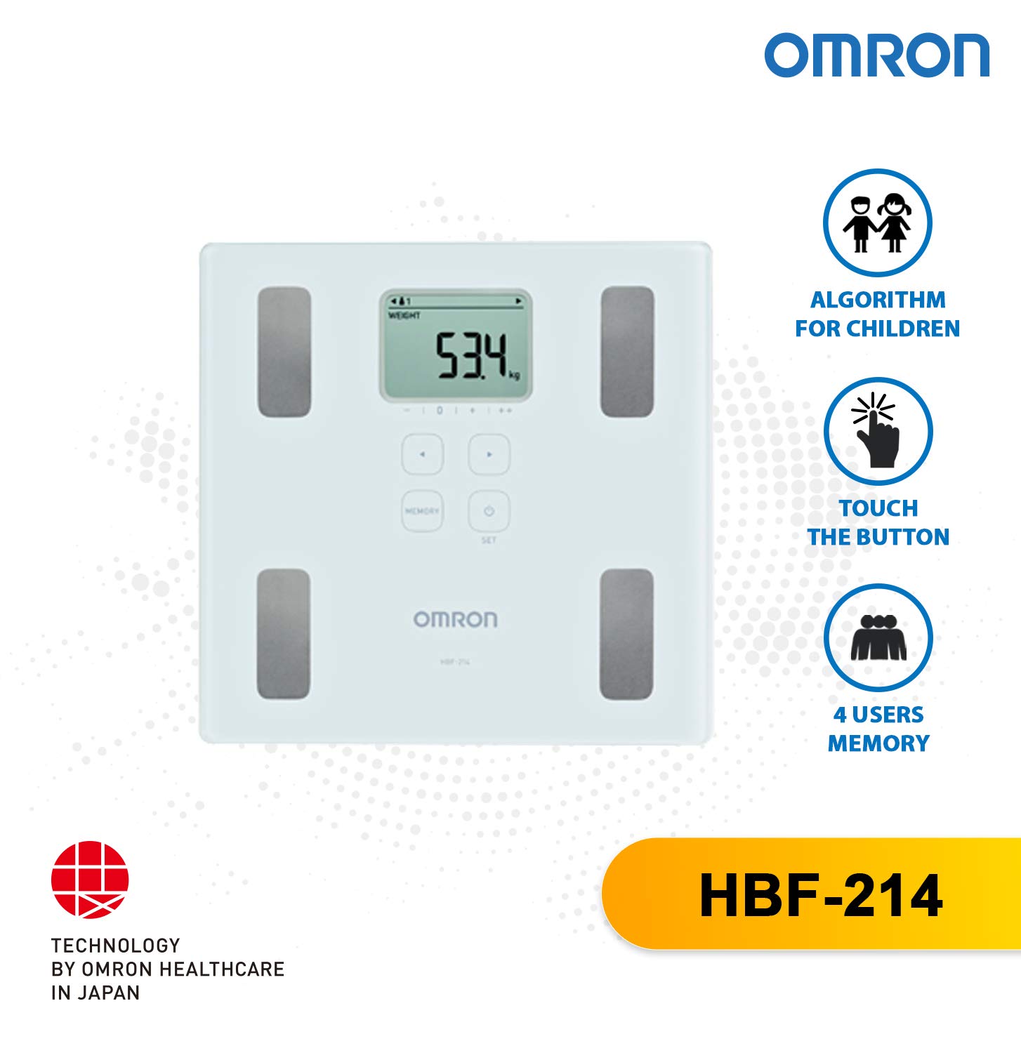 Cân Đo Lượng Mỡ Cơ Thể Omron HBF-214