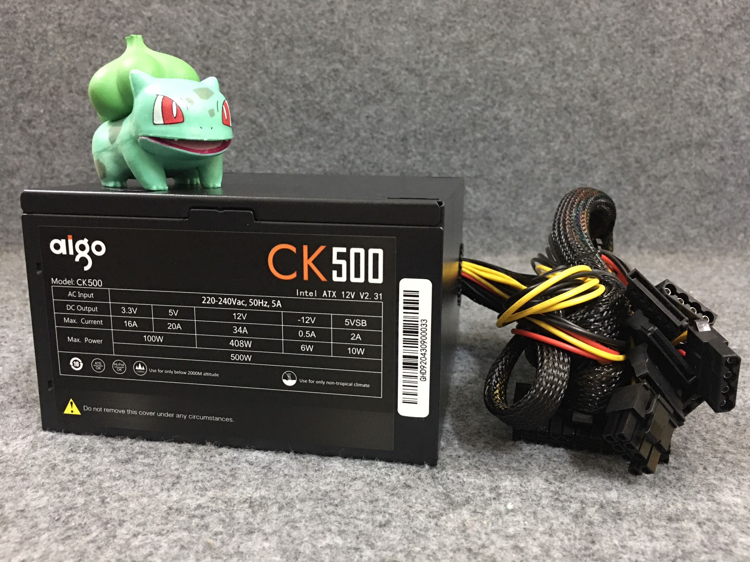 Nguồn 500W Công Suất Thực AIGO CK500 Có Dây Nguồn Phụ New Box Chính Hãng