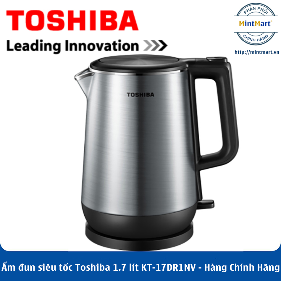 Ấm đun siêu tốc toshiba 1.7 lít kt-17dr1nv - hàng chính hãng