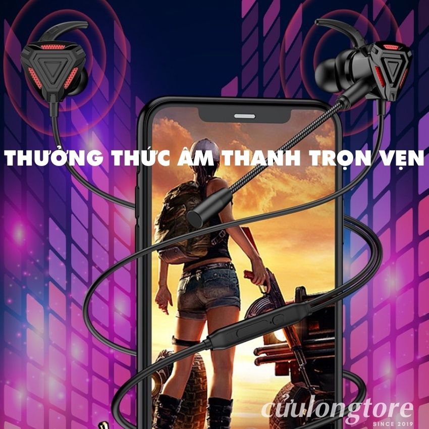 Tai Nghe Gaming GM6 3.5mm âm thanh super bass 9D có dây cho điện thoại máy tính mic thu âm chơi game học online đeo êm nhẹ chính hãng