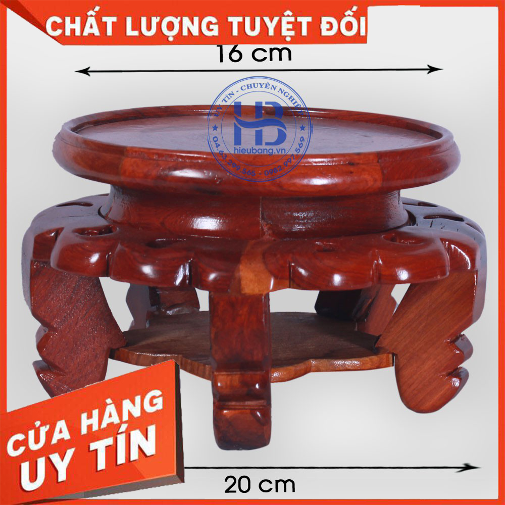 Kỷ váy tròn gỗ hương đôn chân váy Đế váy bát hương Cao 15cm