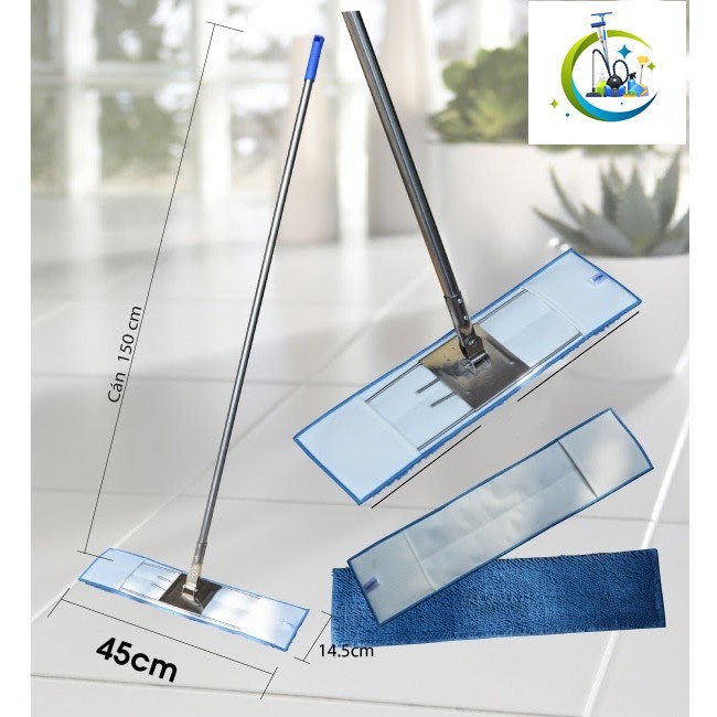 Bộ cây lau nhà inox san hô 45cm-90cm