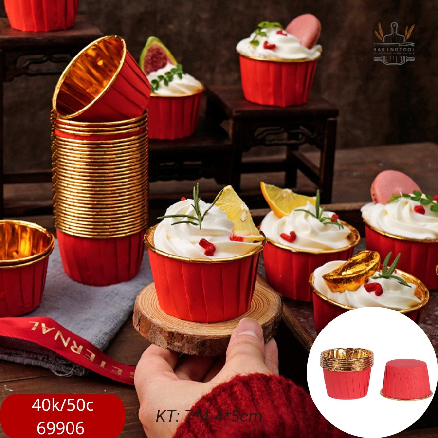 Cốc cupcake nướng ĐỎ (lốc 50c) (lốc)