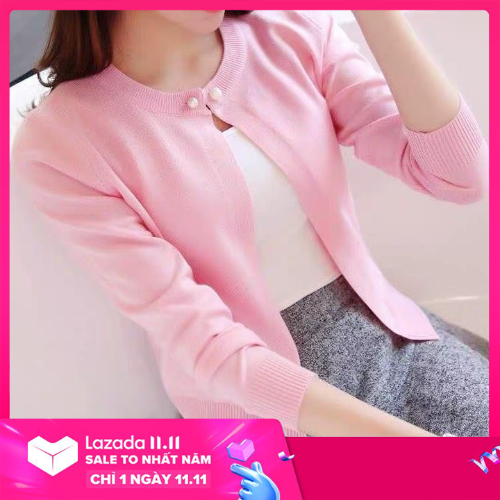 Áo Khoác Len Cardigan cúc ngọc