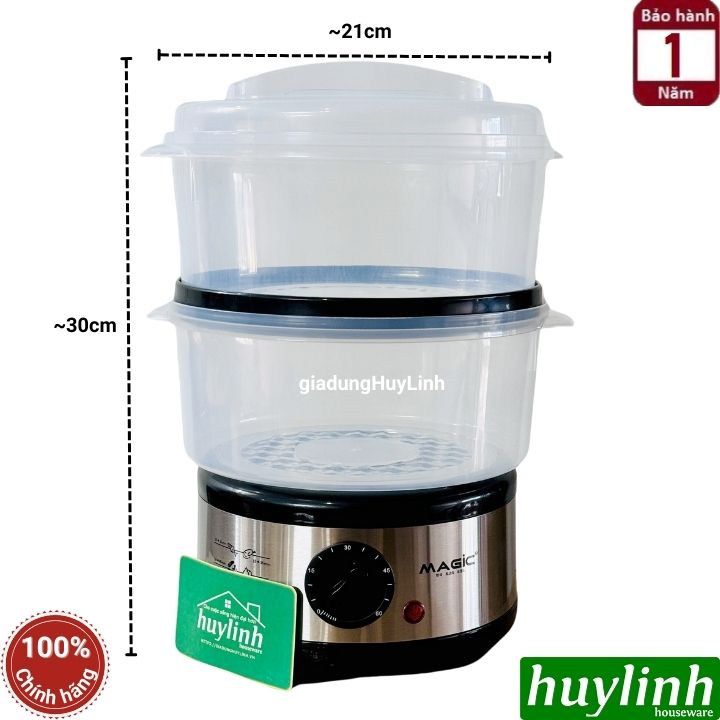 Nồi hấp điện 2 tầng Magic Korea A64 - 5 lít - Máy hấp thực phẩm