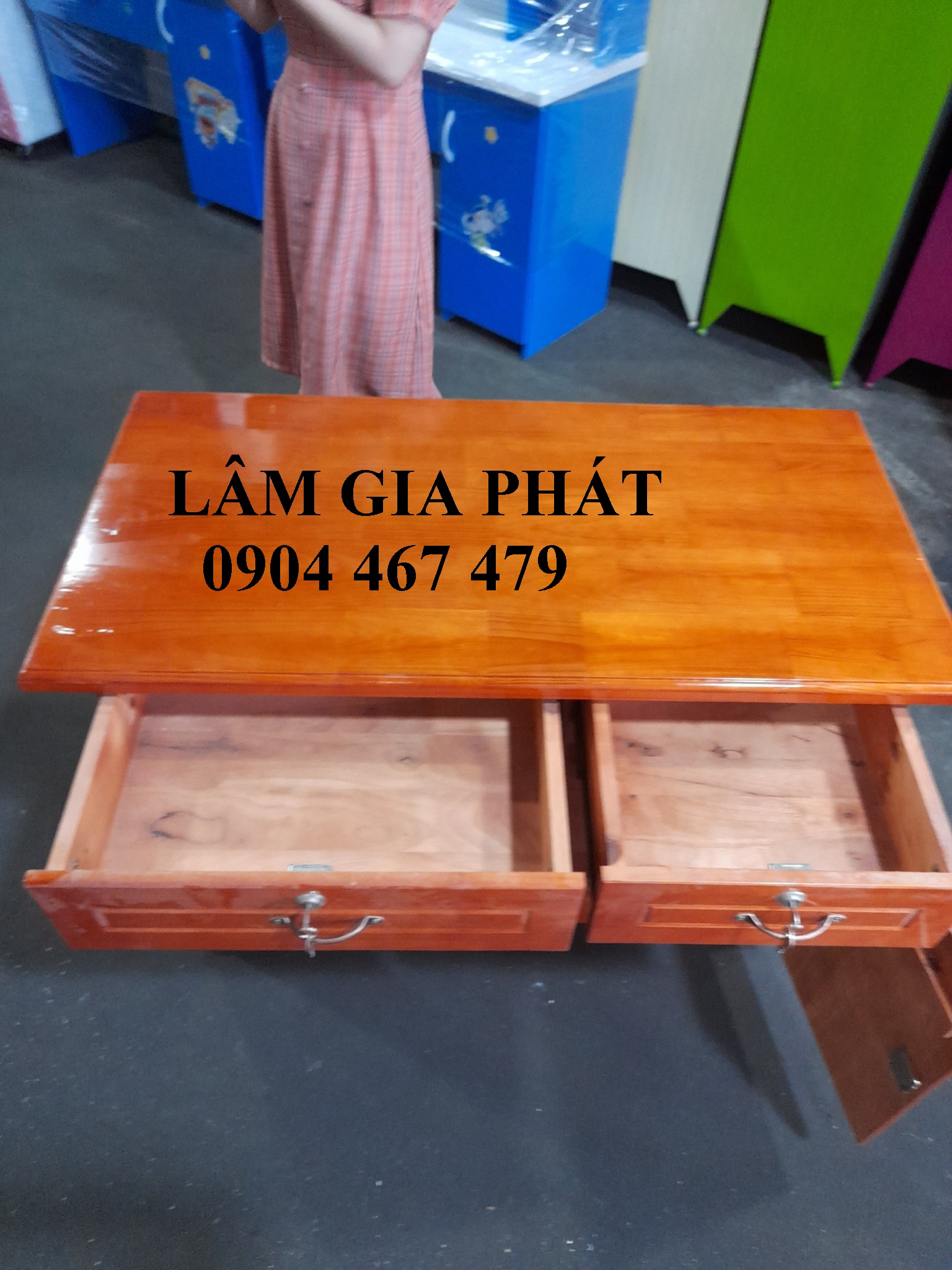 BÀN LÀM VIỆC GỖ THÔNG - MỚI 100%