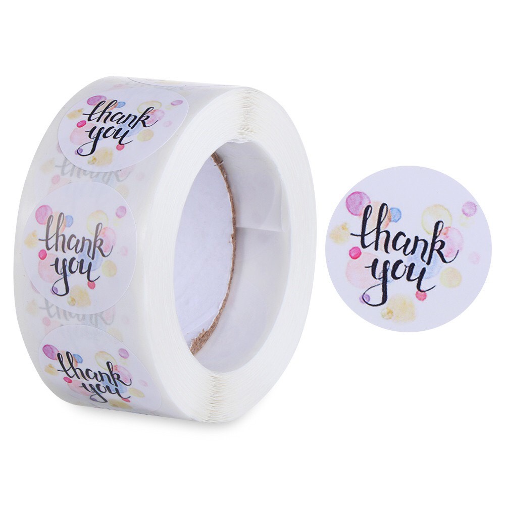 Cuộn 500 tem dán Thank You tròn