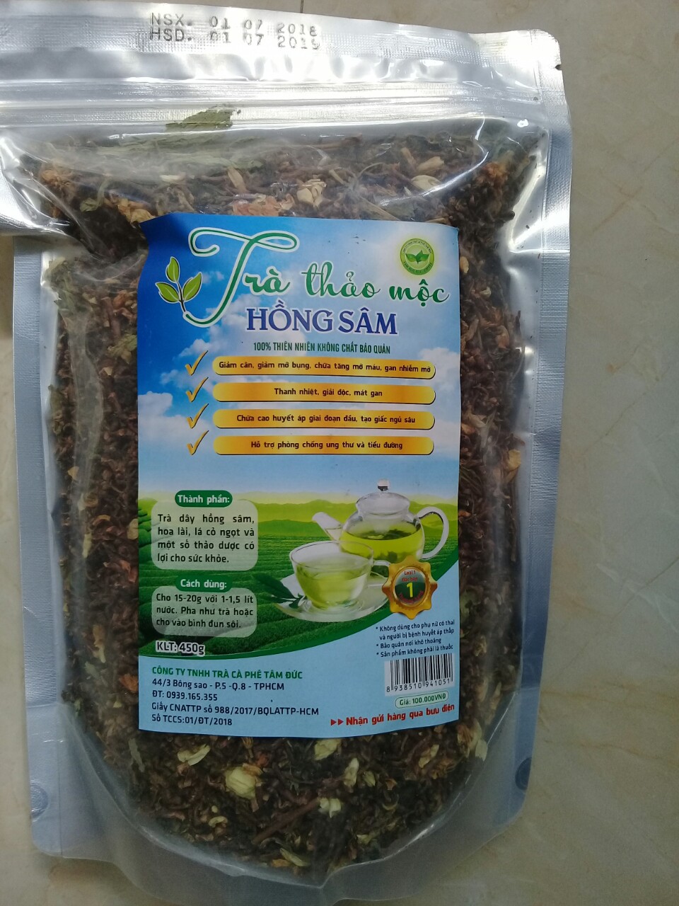 Trà Thảo Mộc Hồng Sâm Tâm Đức