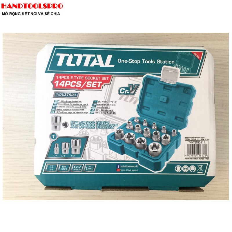Bộ -tuýp hình E 6 cạnh 14 chi tiết Total THKTETS0114