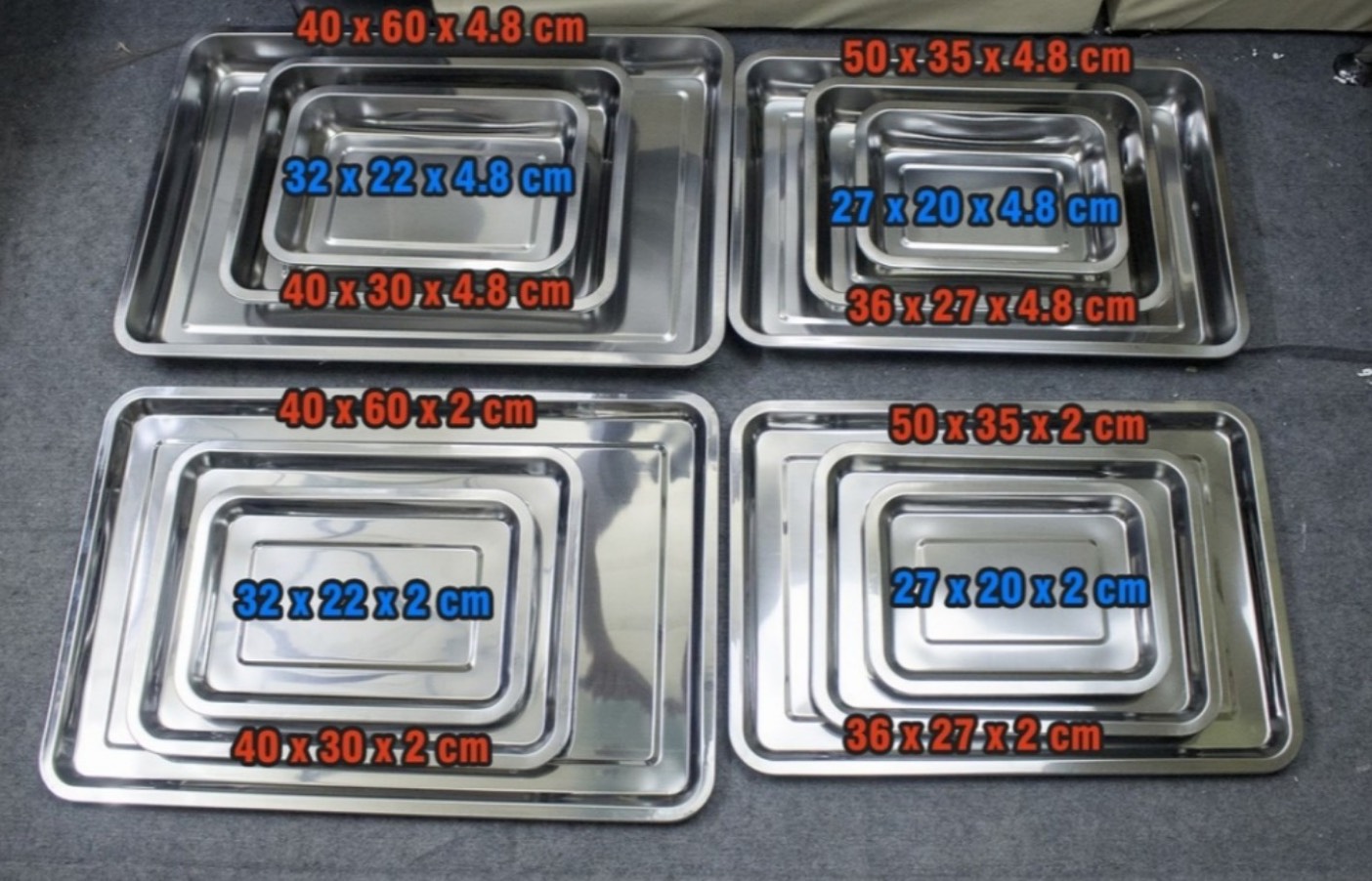 Khay Sâu Inox Dùng Bưng Bê / Đựng Thức Ăn
