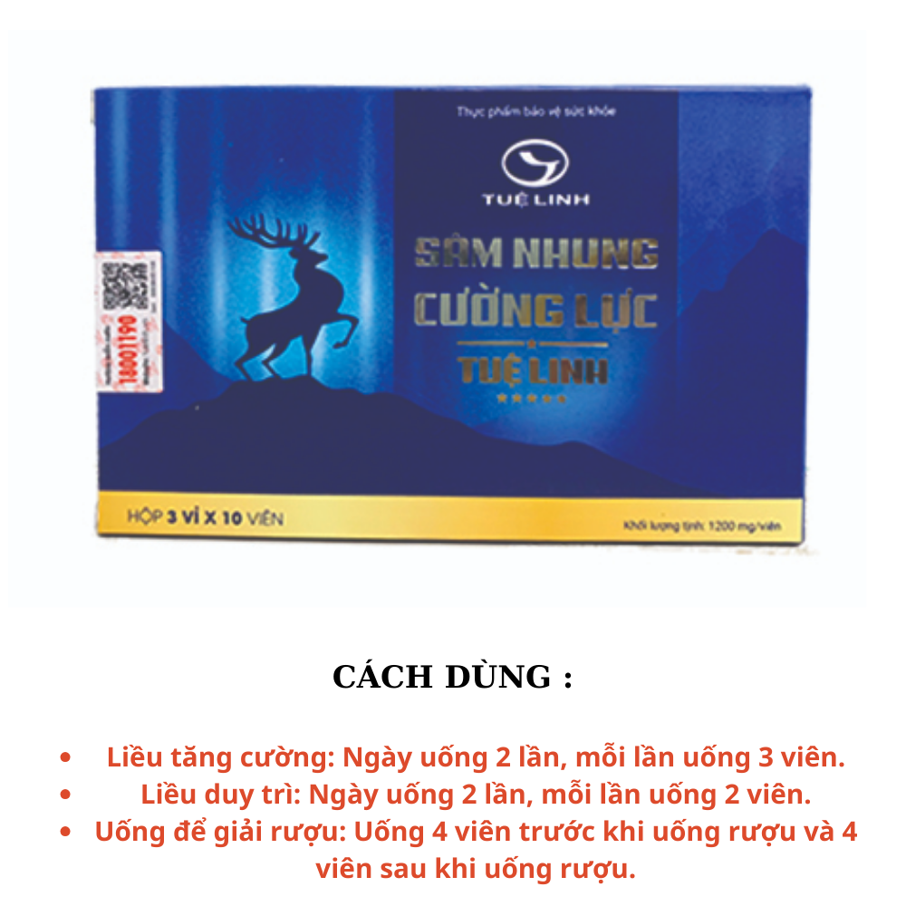 [HCM]Sâm Nhung Cường Lực Tuệ Linh 30 Viên