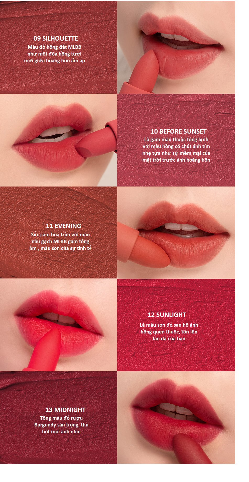 [Hcm]Son Thỏi Lì Cảm Hứng Sắc Màu Hoàng Hôn Romand Zero Gram Sunset Edition - Thỏi Son Lì Mềm Mịn Môi Version 2