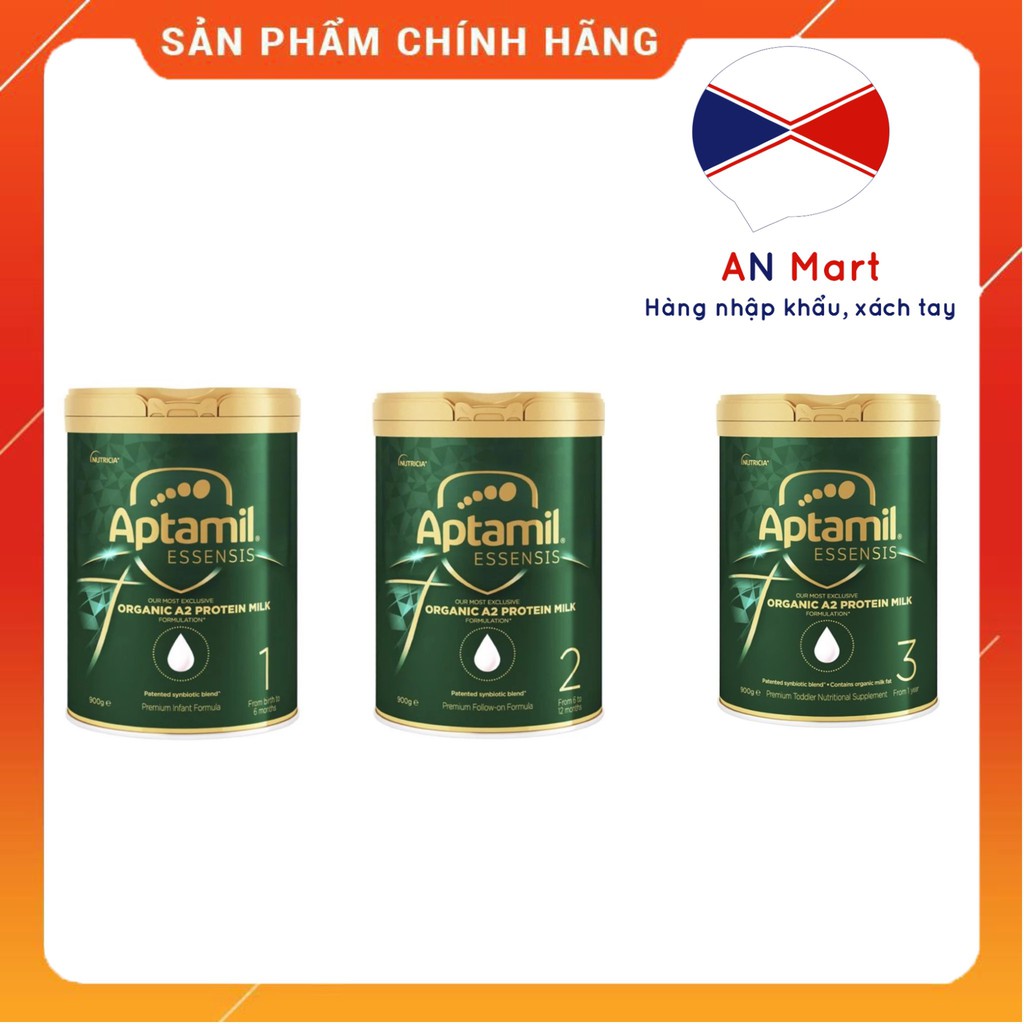 Sữa Aptamil Essensis Số 3, 2,1 Hộp 900g Dòng Sữa Hữu Cơ Organic Tăng Đề