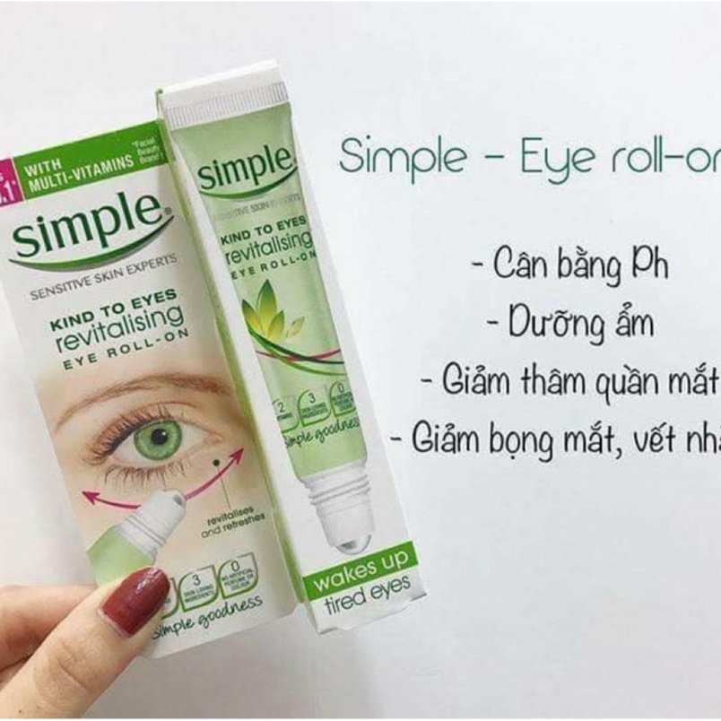 Thanh lăn dưỡng mắt Simple Revitalising Eye Roll On 15ml