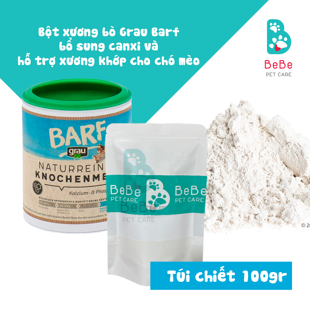 Grau barf - bột canxi nguyên chất từ xương bò cho chó mèo
