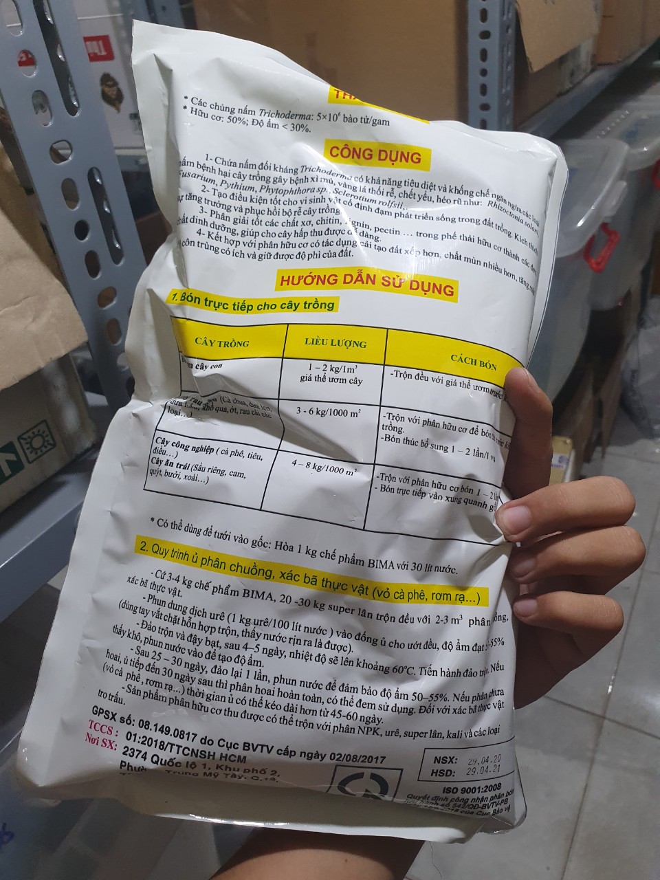 CHẾ PHẨM NẤM ĐỐI KHÁNG TRICHODERMA BIMA gói 1Kg - B3.1021