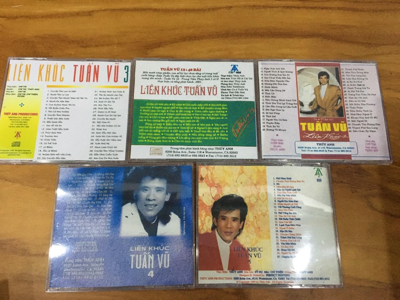 [MDCD] Bộ 5 Đĩa nhạc CD Liên Khúc TUẤN VŨ