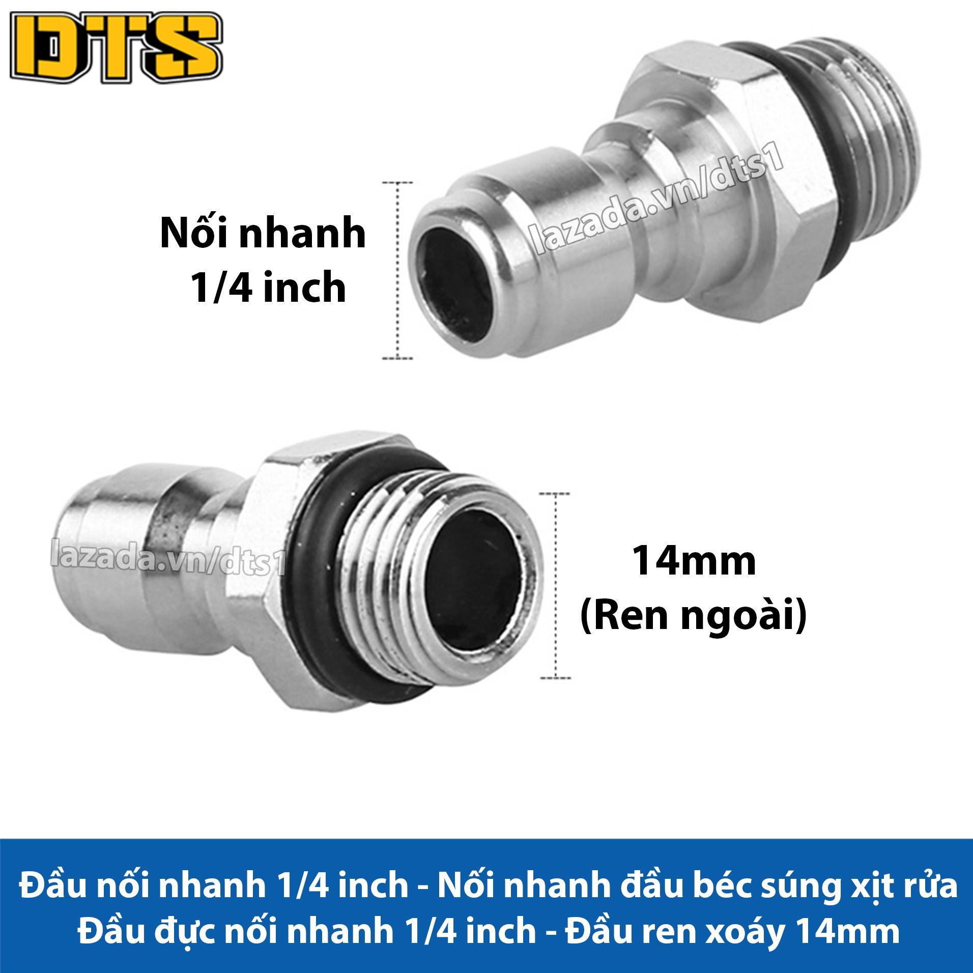 Đầu đực nối nhanh 1/4 inch - Nối súng phun với béc xịt rửa, bình phun bọt tuyết máy xịt rửa áp lực cao, máy rửa xe cao áp