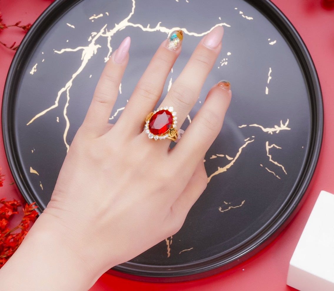 Women's Cony gold plated red ring n508-90 Tubi cony-take leisure, very nice club