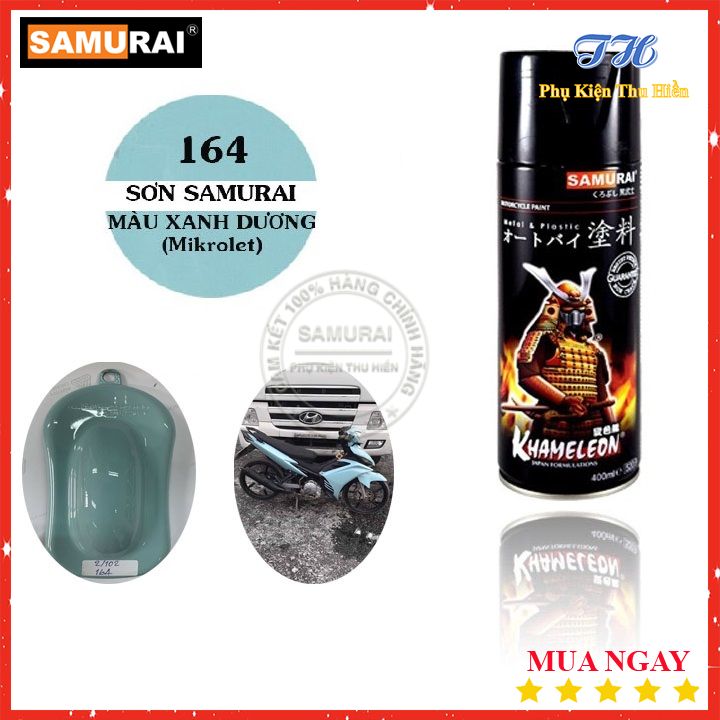 Chai sơn xịt samurai màu xanh - mã 164