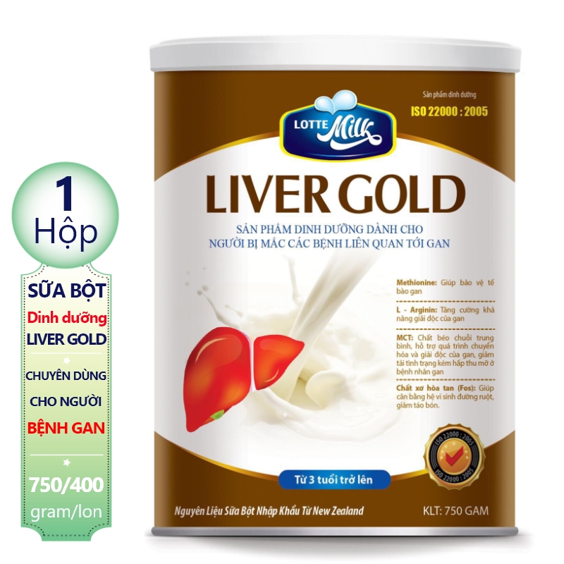 DINH DƯỠNG CHO GAN 01 lon sữa bột Liver Gold Lotte milk dành cho người gặp